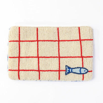 Sardine Leila Seed Bead Clutch With Strap