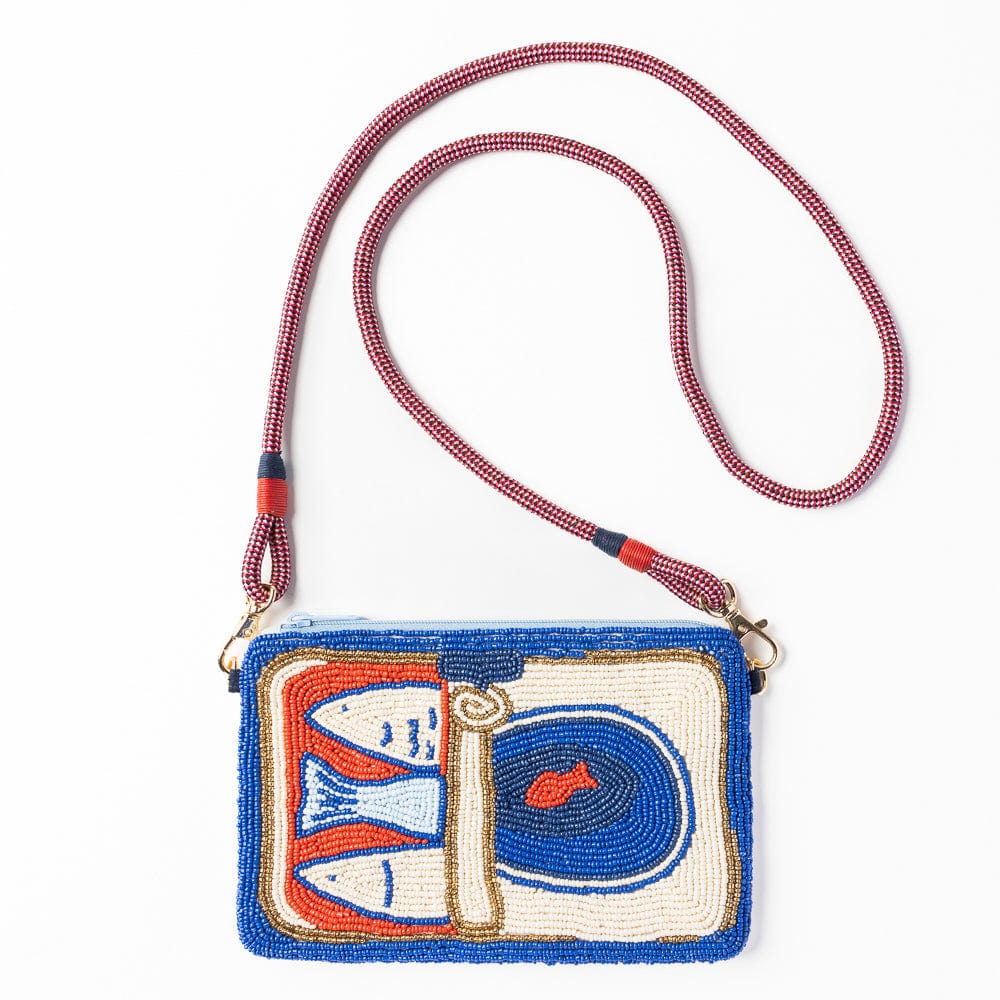 Sardine Leila Seed Bead Clutch With Strap