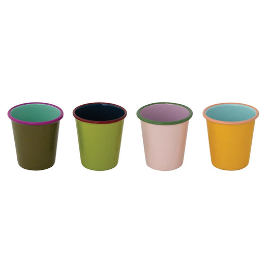 Stainless Steel Shot Glass with Colored Edge, 2oz.