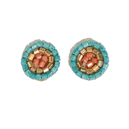 Rowan Circles Beaded Post Earrings
