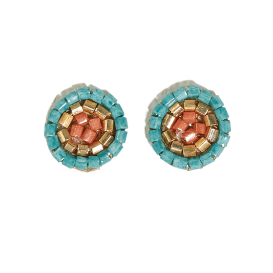 Rowan Circles Beaded Post Earrings