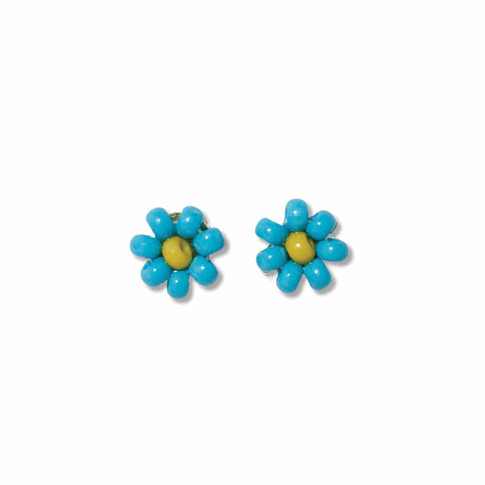 Tina Two Color Flower Beaded Post Earrings