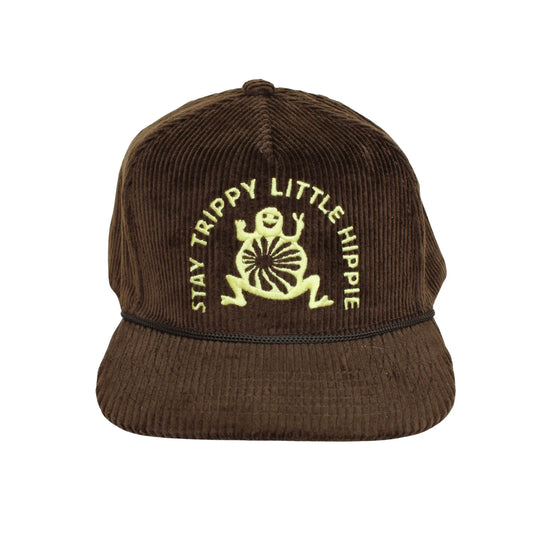 Stay Trippy Corduroy Trucker Hat, Chocolate