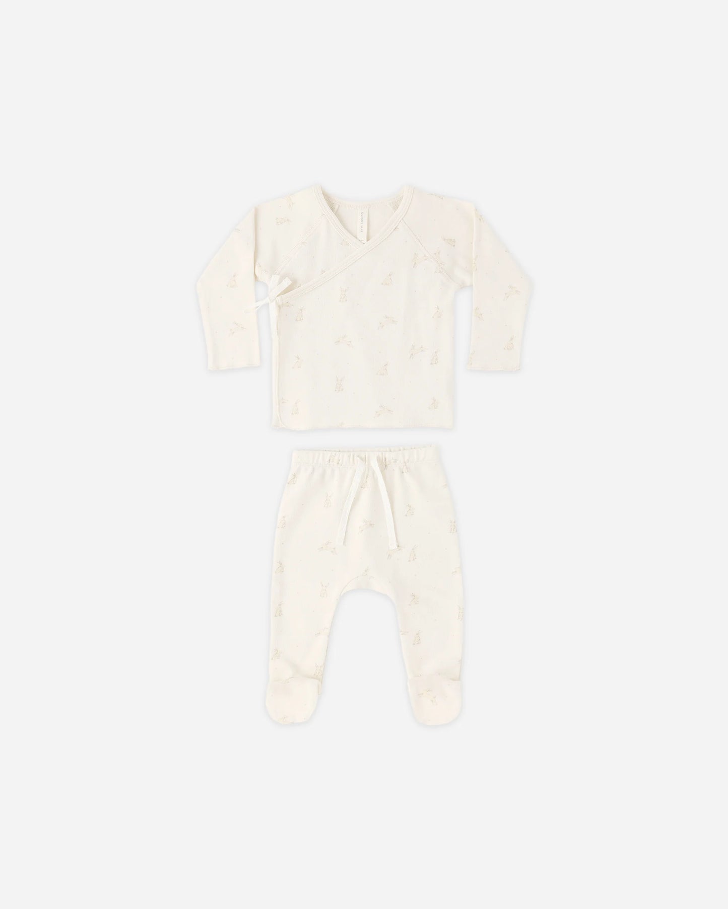 Wrap Top + Footed Pant Set Bunnies