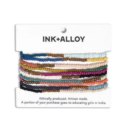 Sage 10 Strand Stretch Bracelets