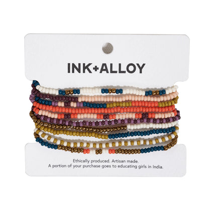 Sage 10 Strand Stretch Bracelets